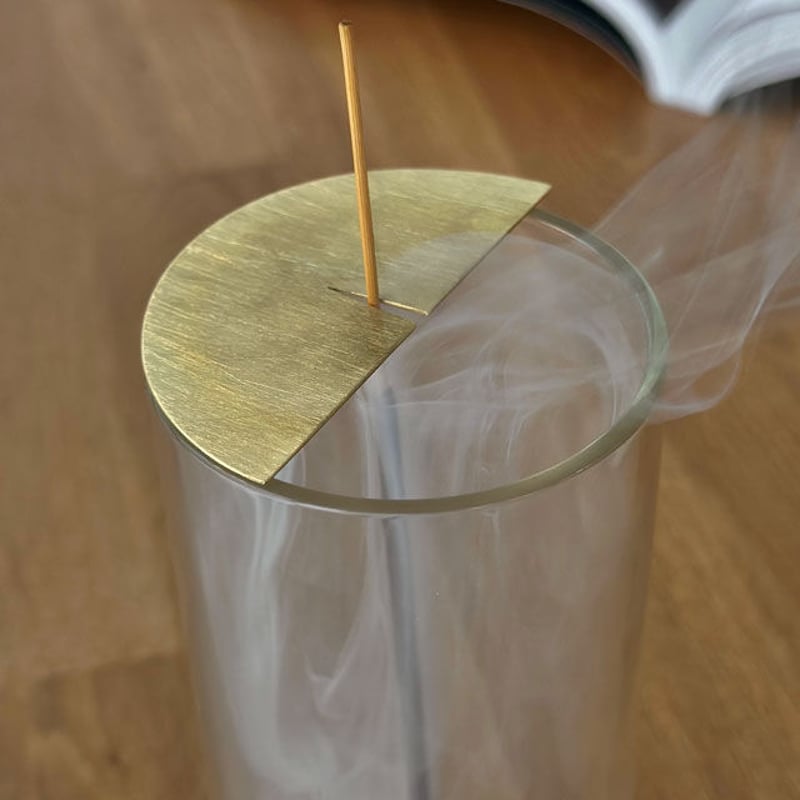 incenseholder-03049 semilunar 真鍮 グラスインセンスホルダー |