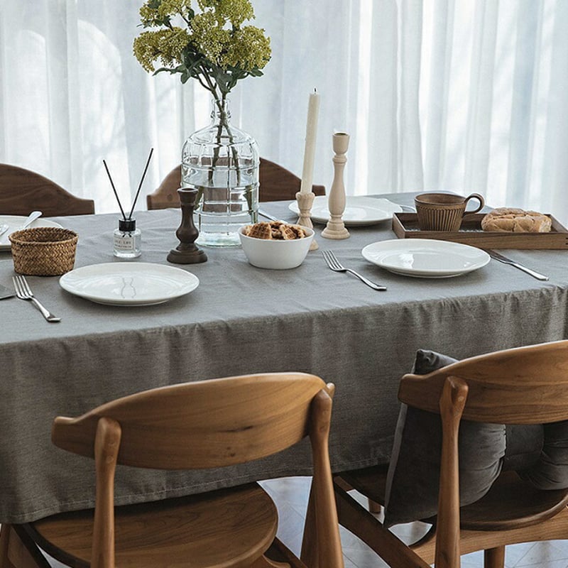tablecloth-03015 無地 テーブルクロス 130×180 リネン混 綿麻 撥水