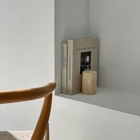 bookend-03011　天然大理石 トラバーチン ブックエンド 1点売り