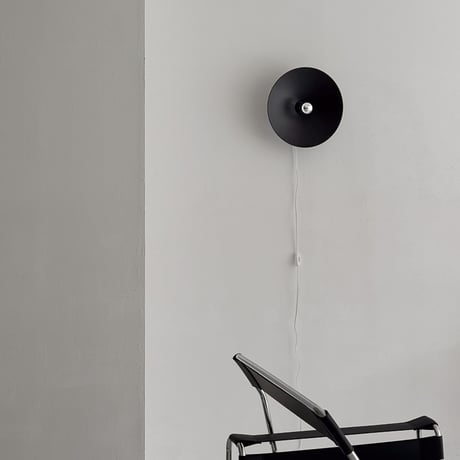 light-03363　ラウンド ブラック ウォールランプ 35cm