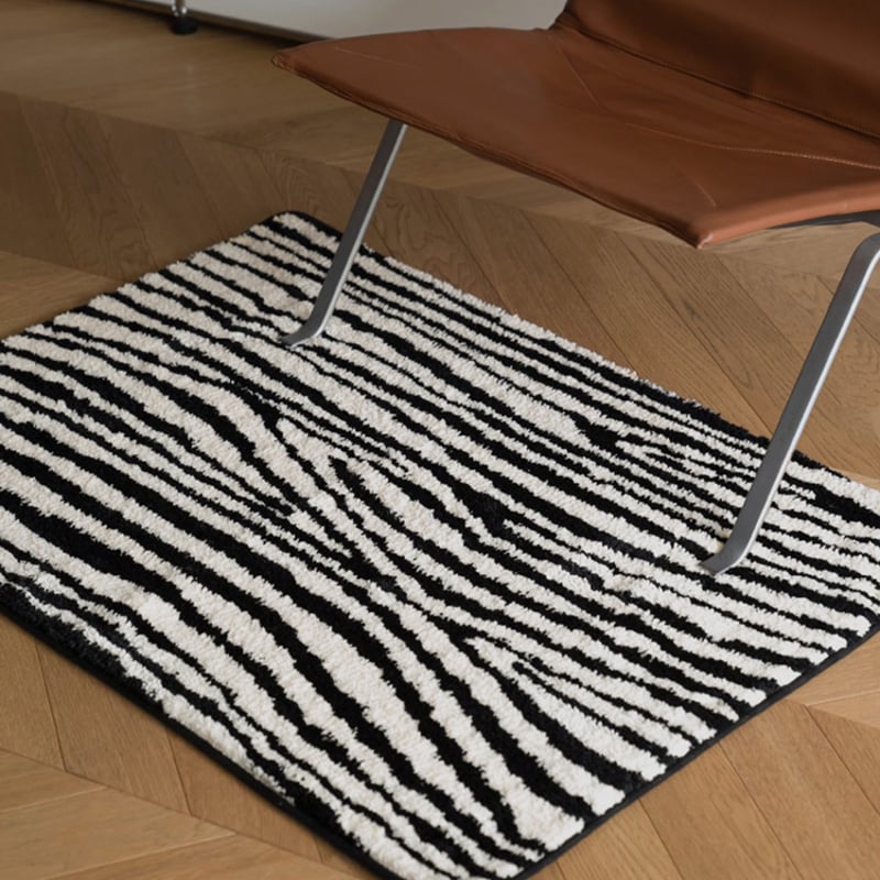 rug-03083 zebra モノトーン ラグ 40cm×70cm / 70cm×100