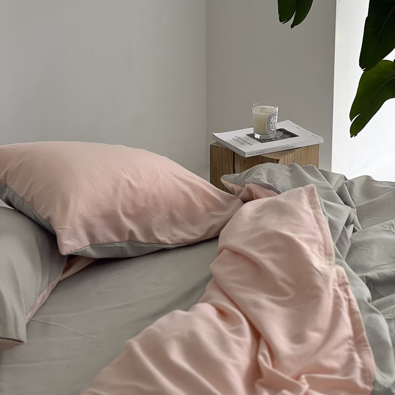 beddingsets-03016 gray×pink リバーシブル 布団カバーセット | A beddingsets-03016 gray×pink リバーシブル 布団カバーセット | A