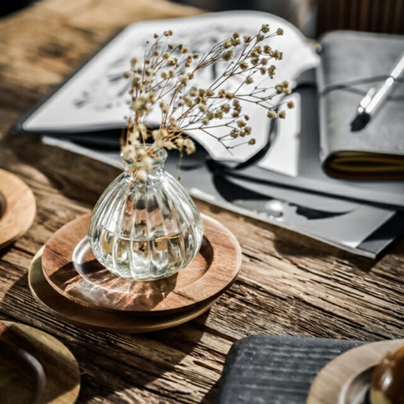 plate-03018 2枚セット アカシア ラウンド プレート コースター | ART