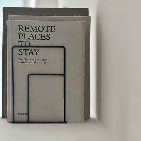 bookend-03019　 square line アイアン ブックスタンド 2個セット