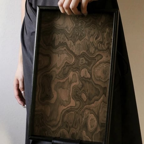 tray-03149　Californian Walnut Burl Serving Tray バール突板 トレイ