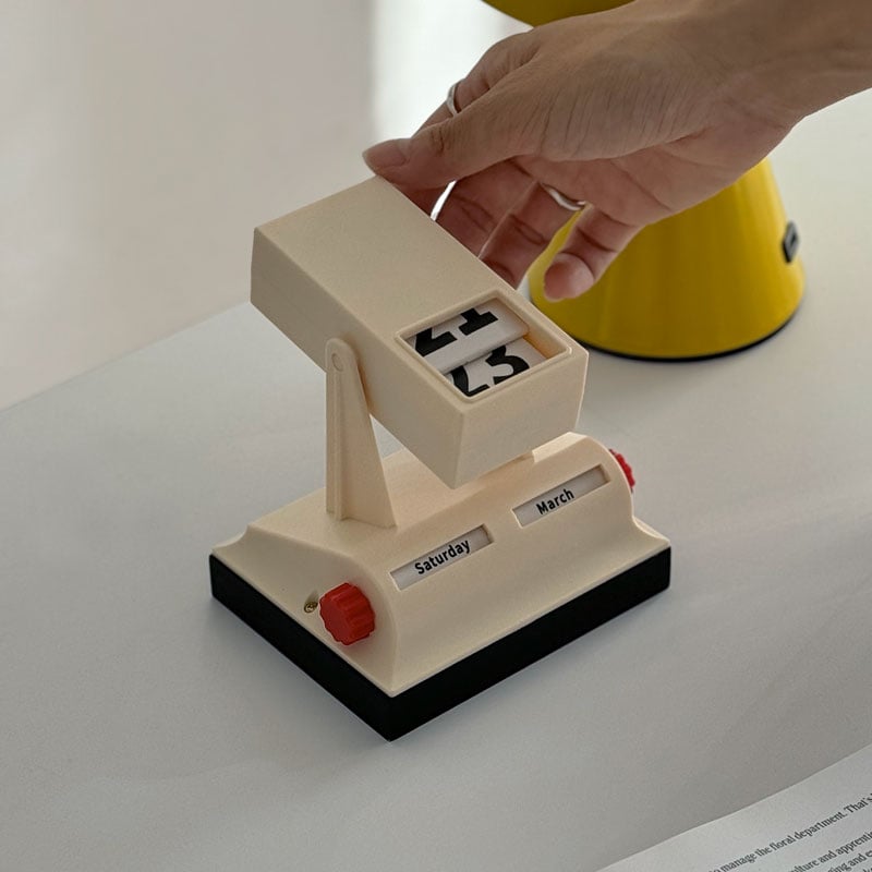 calendar-03018 スペースエイジデザイン 回転式 卓上 万年カレンダー