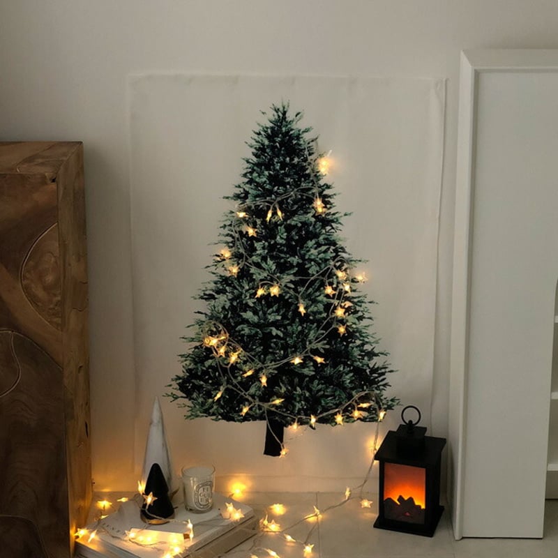 tapestry-03016 クリスマスツリー ファブリックポスター LEDライト