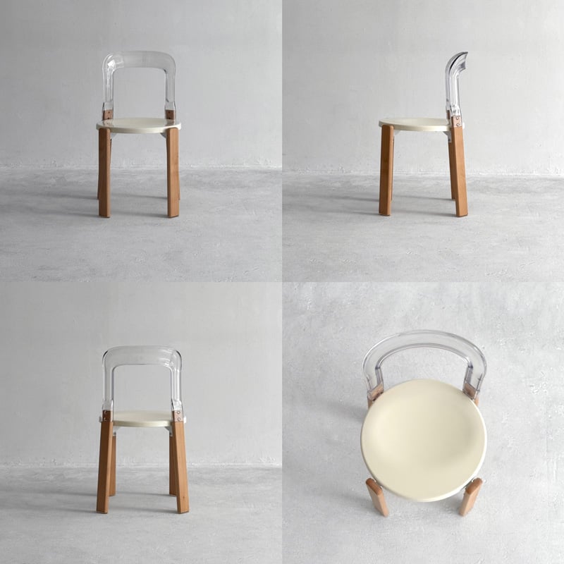 chair-03093 REY CHAIR ポリカ×天然木 ラウンドチェア リ