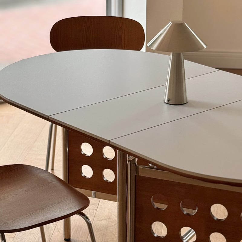 table-03212 受注販売 折り畳み オーバル天板 ホールレッグ ダイニング