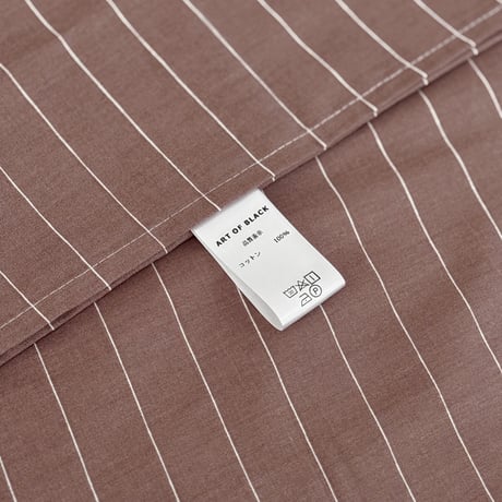 beddingsets-03096　brown ピンストライプ 布団カバーセット