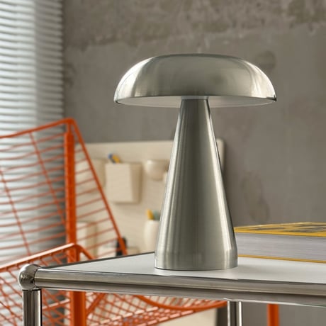 light-03379　USB mushroom シルバー テーブルランプ フルタッチ式 コードレス