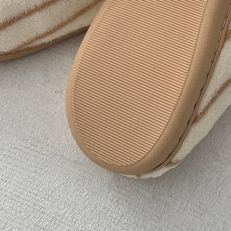 slipper-03006　ブラウンストライプ ルームシューズ スリッパ