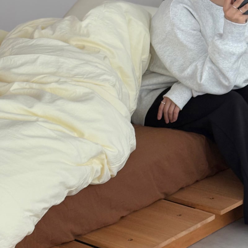 beddingsets-03098 cream×brown 布団カバーセット | ART OF