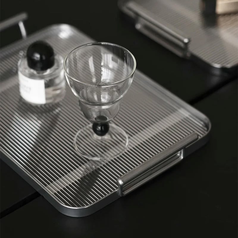 tray-03137 シルバーフレームハンドル クリアトレイ | ART OF BLACK