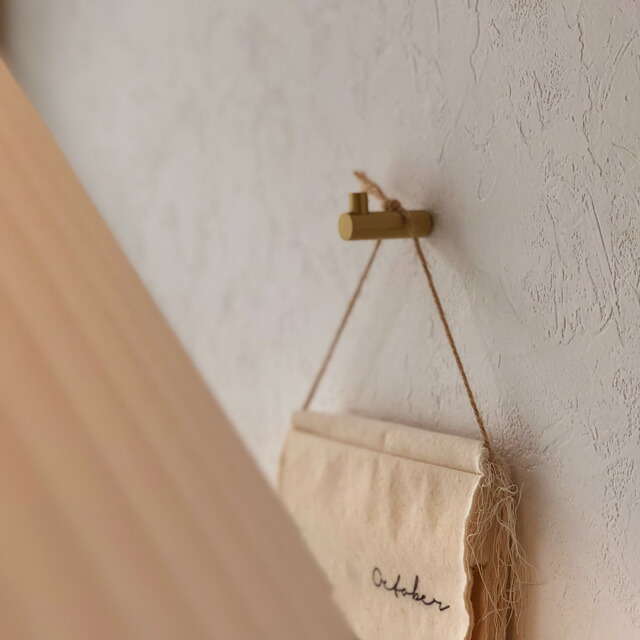 ブラス(真鍮)レッグMサイズ  AISAICRAFT wallhook-03006 I字 真鍮 ブラス ウォールフック G 1cm×2cm×3.7c