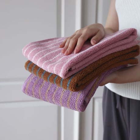 towel-03026　カラー ペンシルストライプ バスタオル フェイスタオル