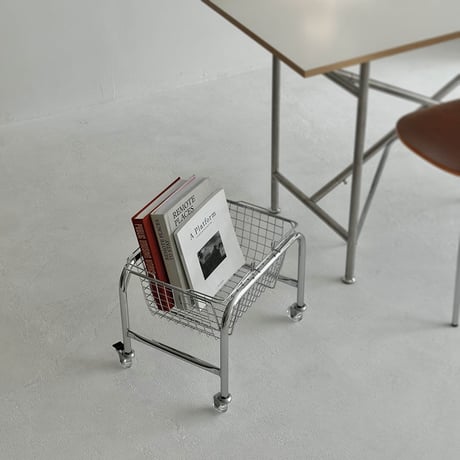 予約販売6月中旬～6月下旬頃発送予定　wagon-03002　スチール キャスターワゴン ハンドル付きバスケット