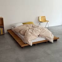 beddingsets-03118　orange×beige ストライプ 洗いざらし コットン 布団カバーセット