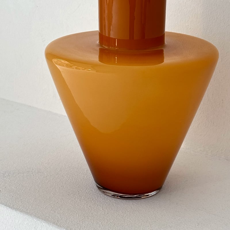 ハンドメイド花瓶 オレンジと赤のグラデーション 絵になるブーケと花瓶のギフトセット カラー オレンジレッド【アーティ