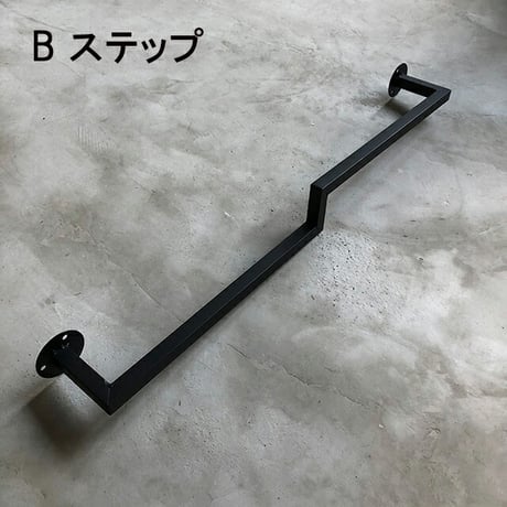 wall-03007　アイアン バー ハンガー ブラック ウォールデコレーション