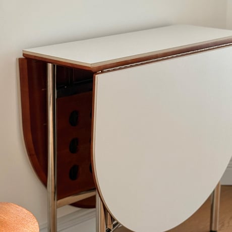 table-03212　受注販売　折り畳み オーバル天板 ホールレッグ ダイニングテーブル ホワイト