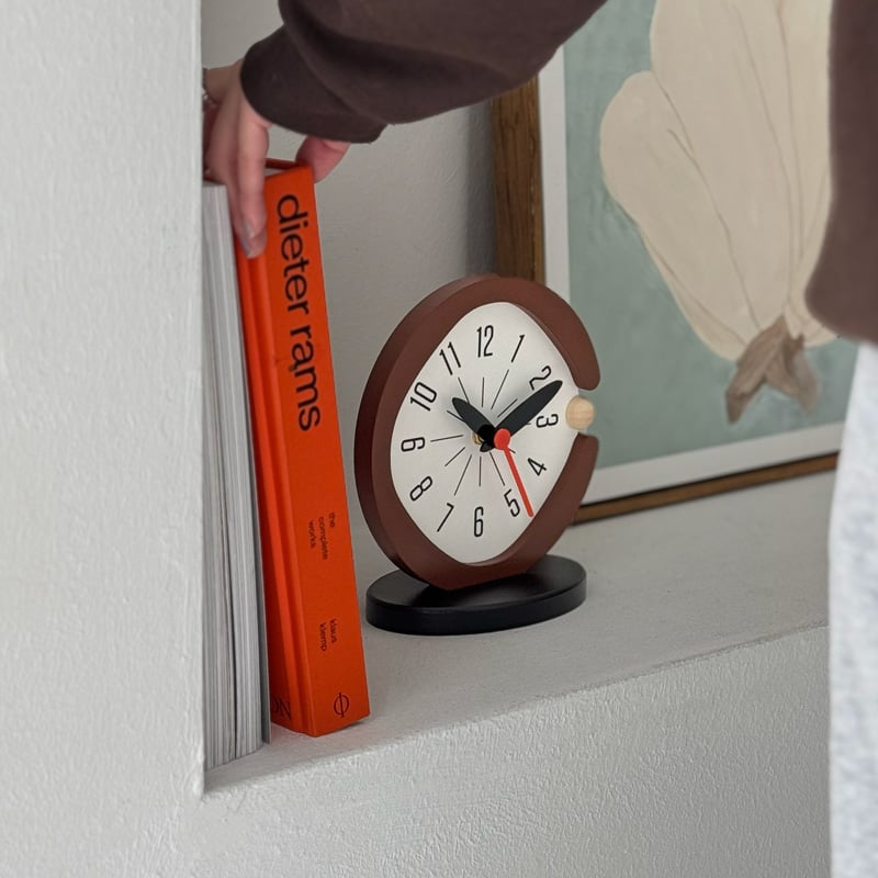 clock-03114 Brown / Blue ニュアンスデザイン テーブルクロック 置き時