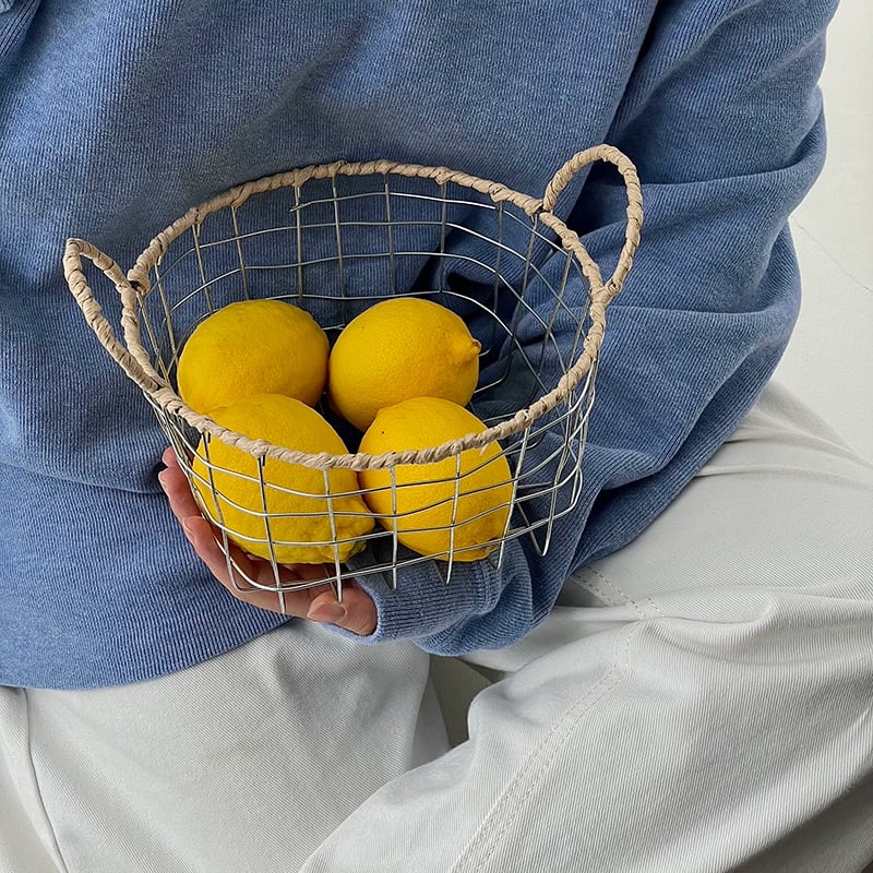 basket-03078 ラウンド ワイヤーバスケット ハンドル付き | ART basket-03078 ラウンド ワイヤーバスケット ハンドル付き | ART
