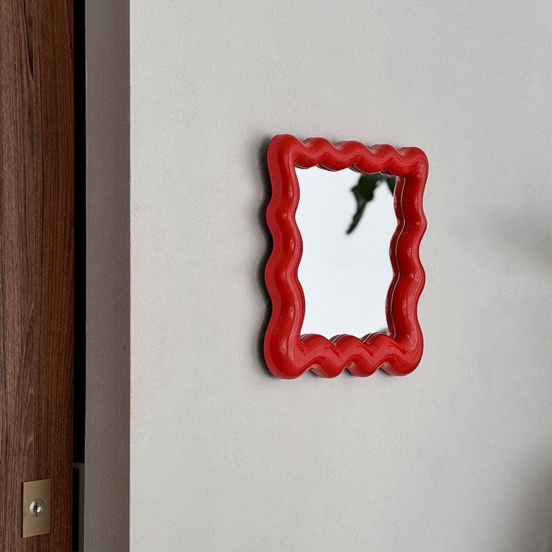 mirror-03156 wave カラーフレーム 卓上ミラー 壁掛け | ART OF BLACK