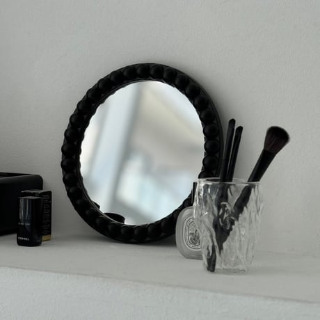 mirror-03150　ラウンド ドット フレーム ミラー 直径25cm