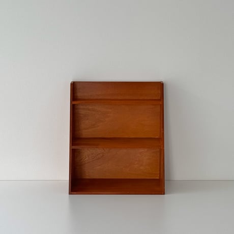 wallrack-03055　天然木 Slope ディスプレイラック ウォールシェルフ 3段 30×34cm