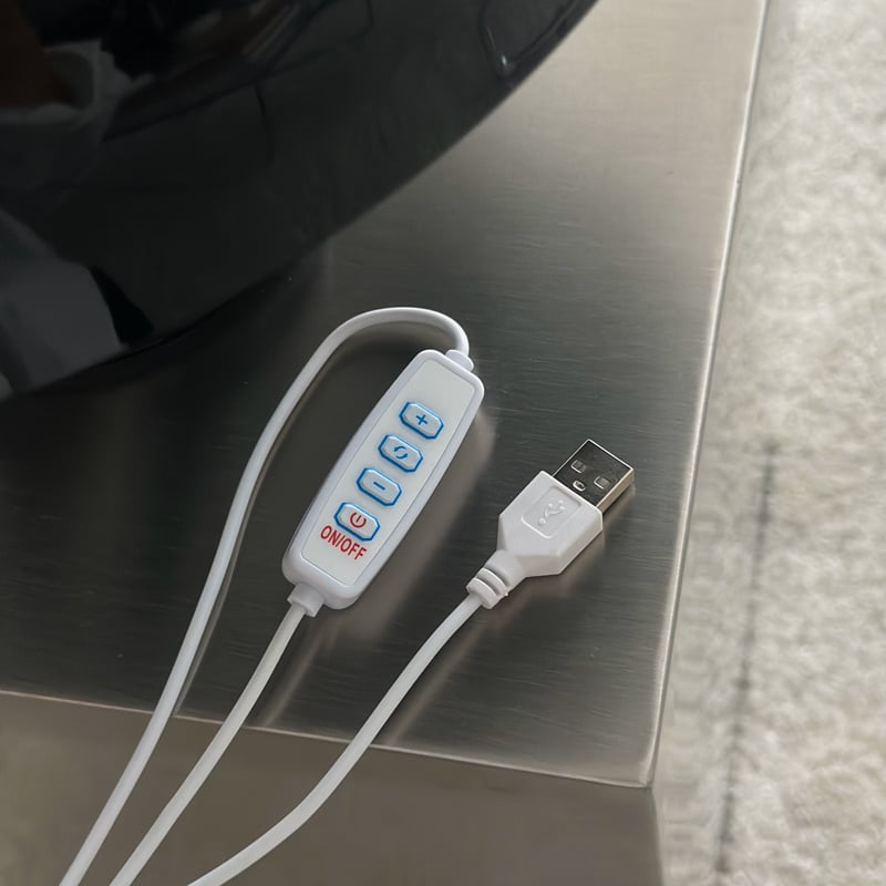 LED モダンマッシュルーム テーブルランプ light-03344 USB ブラック マッシュルーム テーブルランプ LED | ART