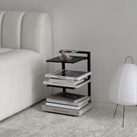 予約販売4月上旬頃発送予定  rack-03080　スチール ブックタワー 3段ラック ブラック / ホワイト