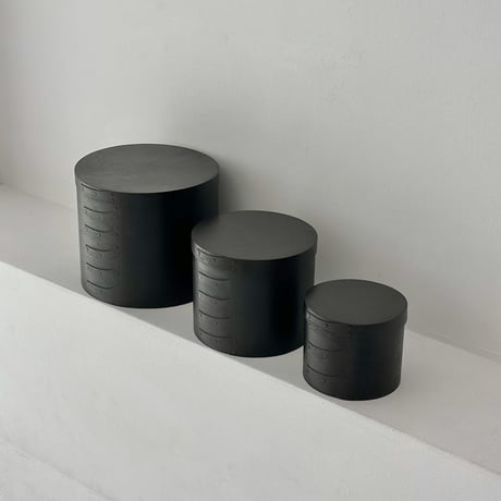 予約販売7月中旬～7月下旬頃発送予定 　box-03051　大中小3個セット 天然木 ラウンド SHAKER BOX シェーカーボックス ブラック