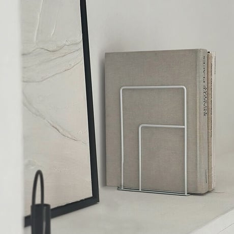 bookend-03019　 square line アイアン ブックスタンド 2個セット