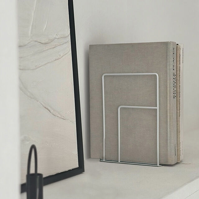 bookend-03019 square line アイアン ブックスタンド 2個セット |