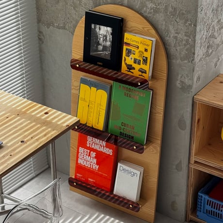 予約販売8月下旬～9月上旬頃発送予定　rack-03105　アーチデザイン 立て掛け マガジンシェルフ H120cm