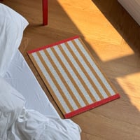 mat-03082　マルチストライプ イエロー レッド 泥落としマット 40cm×60cm