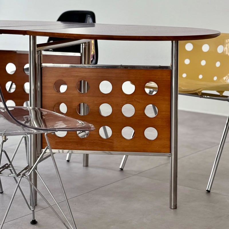 table-03213 受注販売 折り畳み オーバル天板 ホールレッグ ダイニング