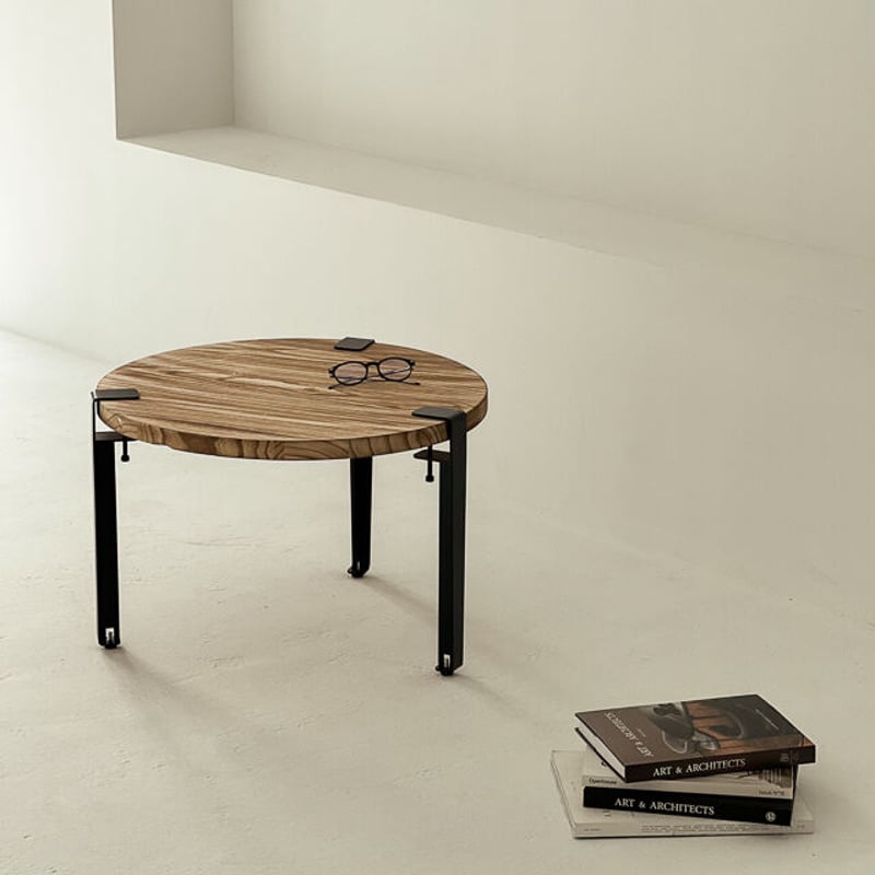 ウッドローテーブル アイアンフレーム - 座卓/ちゃぶ台