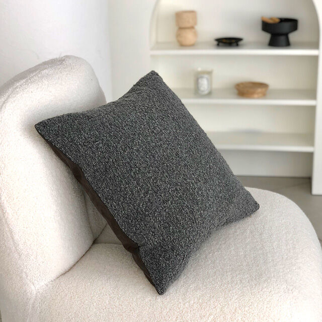 cu-03122 グレー ブークレ クッションカバー 45cm×45cm ファスナー式