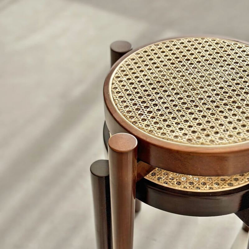 ラタン ラウンドスツール椅子【ART OF BLACK】