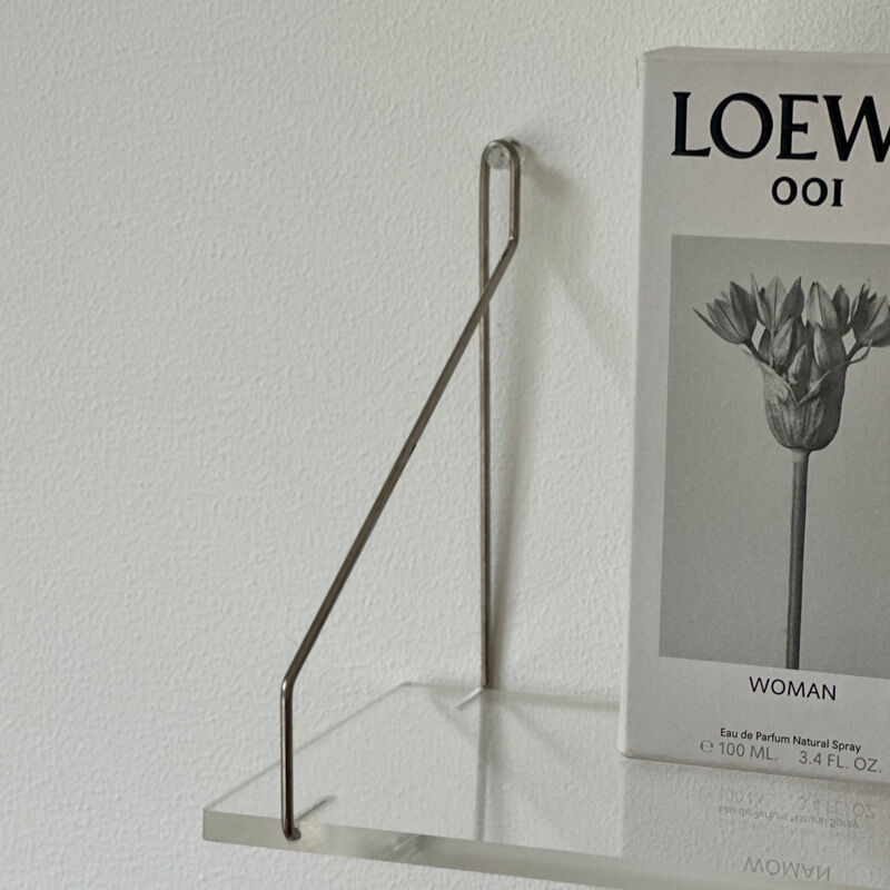 shelf-03029 hang silver クリア ウォールシェルフ 30cm | ART