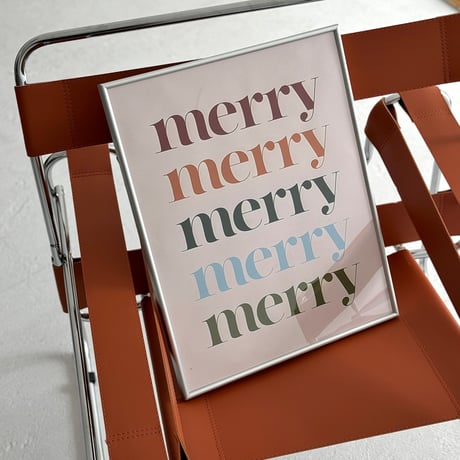 poster-03128　シルバーフレーム付き グラフィック Xmas クリスマスポスター 50×40cm