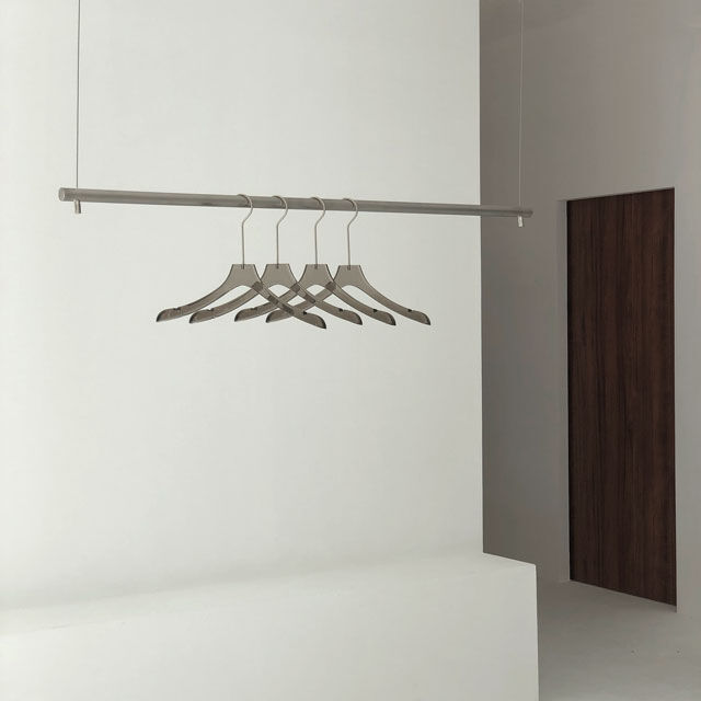 ステンレス 吊り下げ ワイヤー ハンガーラック120cm、100cm2個セット rack-03018 ステンレス 吊り下げ ワイヤー ハンガーラック | ART OF BLACK