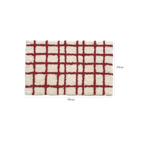 mat-03089　グリッドデザイン ラグ 50cm×80cm