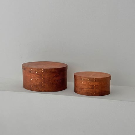 box-03012　大中2個セット 天然木 SHAKER BOX シェーカーボックス ブラウン
