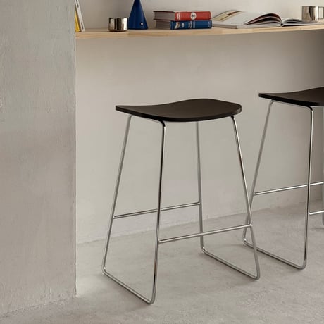 chair-03095　プライウッド スチールスタンド ハイチェア カウンタースツール