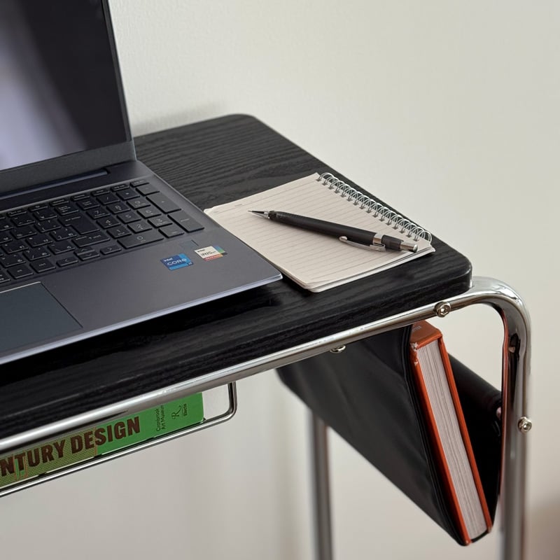 table-03192 ブラック サイドポケット キャスター付きデスク | ART OF