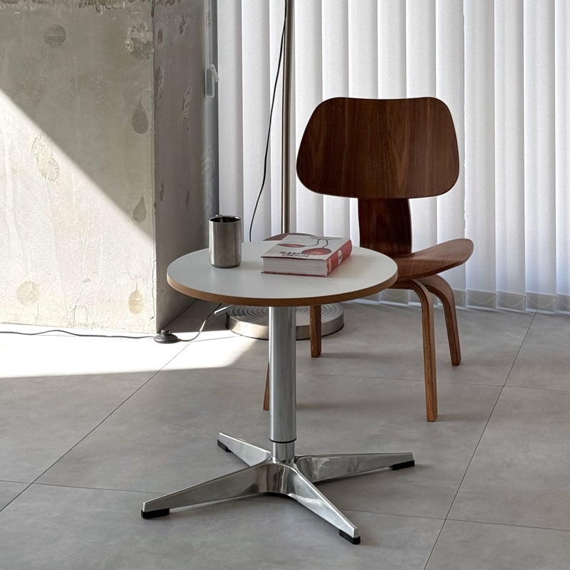 table-03182 昇降式 ラウンドテーブル ホワイト 直径50cm | ART OF B