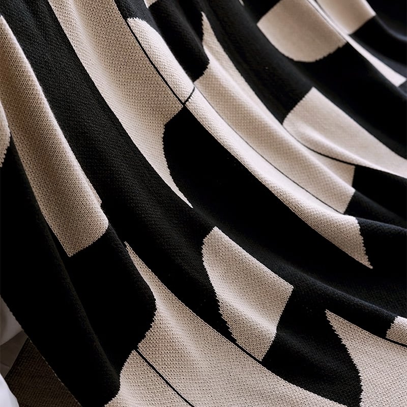 blanket-03053 geometric pattern ニットブランケット 130×1 blanket-03053 geometric pattern ニットブランケット 130×1